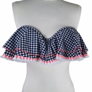 Arizona Gingham Flounce Tassel Push Up Bikini Size Small